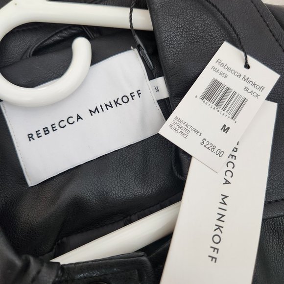 NWT Rebecca Minkoff Black Faux Leather Jacket - Picture 5 of 10